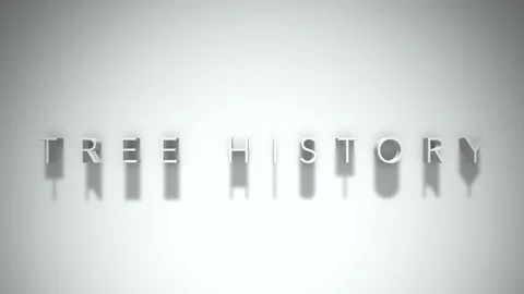Tree history 3D title animation white text on a white background Stock-Footage 299375940