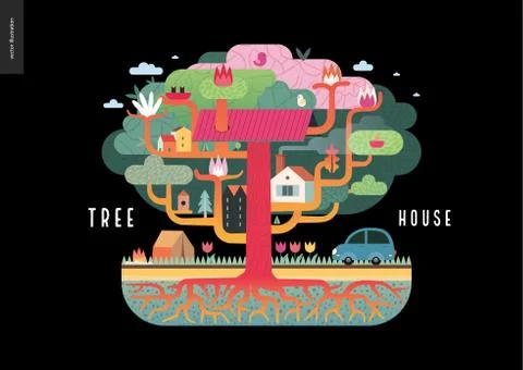 Tree house concept Stock Illustration