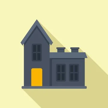 Tree house icon flat vector. Halloween night Stock Illustration