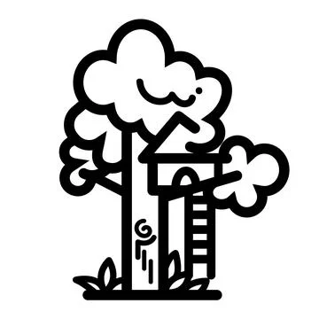 Tree house icon illustration Stock Illustration