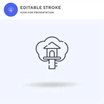 Tree House icon vector, filled flat sign, solid pictogram isolated on white 库存插图