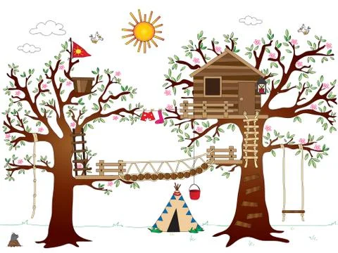 Tree house Stock Illustration