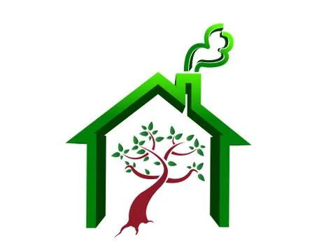 Tree house illustration design isolated over a white background Ilustração Stock