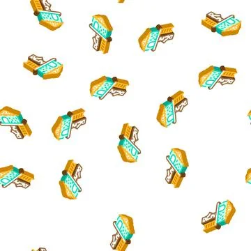 Tree house isometric icon seamless pattern Stock Illustration