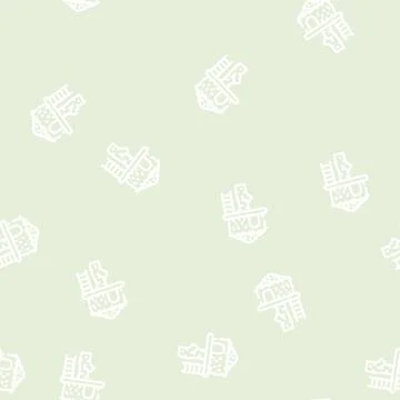 Tree house line vector seamless pattern Stock Illustration