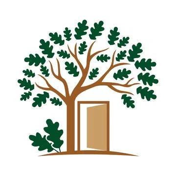 Tree House Logo Design for Nature Eco Business Stock Illustration