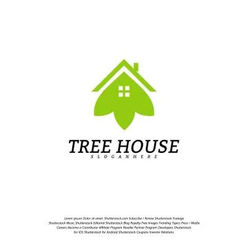 Tree House logo vector template. Leaf House logo Stockillustratie