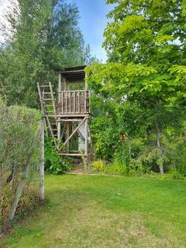 Tree house in the park. Stock Photos