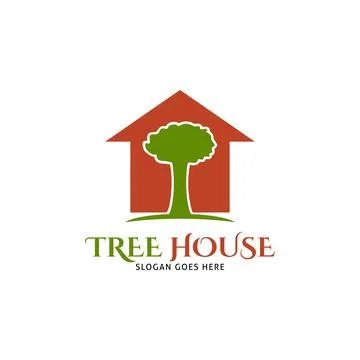 Tree House Vector Logo Template Stock Illustration