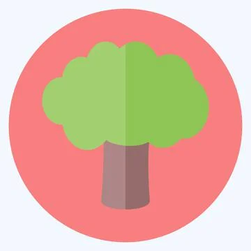 Tree I Icon in trendy flat style isolated on soft blue background Illustrazione stock