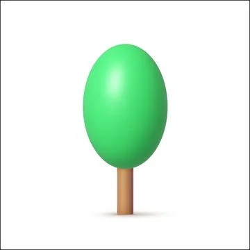 Tree icon 3d in cartoon style on white background. Vector illustration design Illustrazione stock
