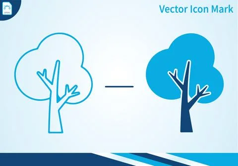 Tree icon and filled icon. Ilustración de archivo