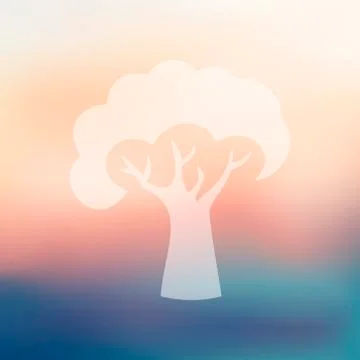 Tree icon on blurred background Stock Illustration