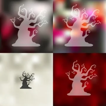 Tree icon on blurred background Stock Illustration