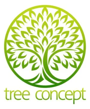 Tree Icon Concept Circle Stock Illustration