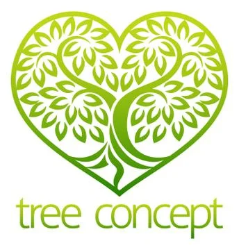 Tree Icon Concept Heart Stock Illustration