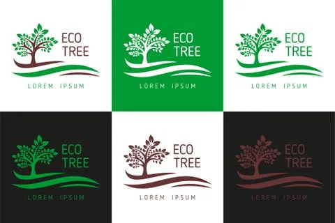 Tree icon concept of a stylized tree with leaves, lends itself to being used Stock Illustration