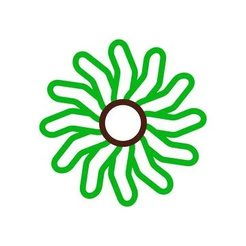 Tree icon duocolor green brown Stock Illustration