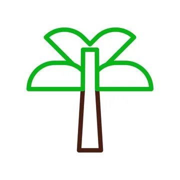 Tree icon duocolor green brown Illustrazione stock