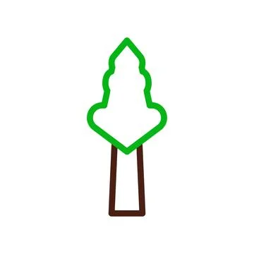 Tree icon duocolor green brown Illustrazione stock