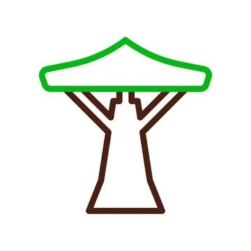 Tree icon duocolor green brown Illustrazione stock