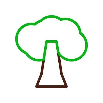 Tree icon duocolor green brown Illustrazione stock