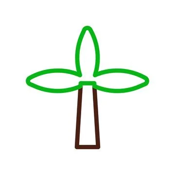 Tree icon duocolor green brown Illustrazione stock