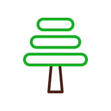 Tree icon duocolor green brown Stock Illustration