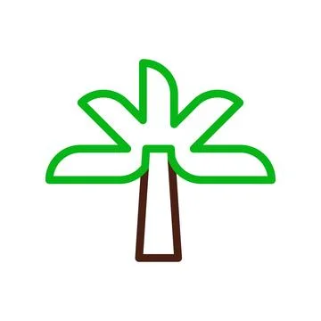 Tree icon duocolor green brown Stock Illustration