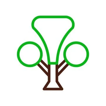 Tree icon duocolor green brown Stock Illustration