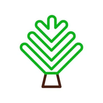 Tree icon duocolor green brown イラスト素材