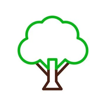 Tree icon duocolor green brown Stock Illustration