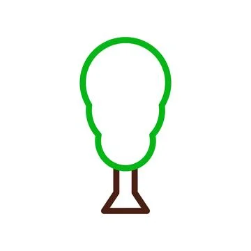 Tree icon duocolor green brown Illustrazione stock
