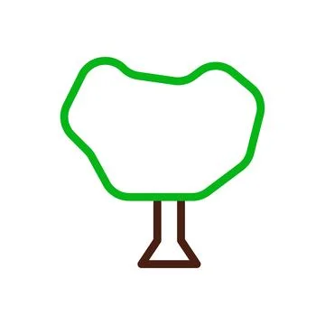 Tree icon duocolor green brown イラスト素材