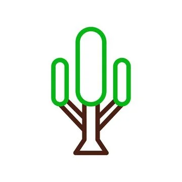 Tree icon duocolor green brown Stock Illustration