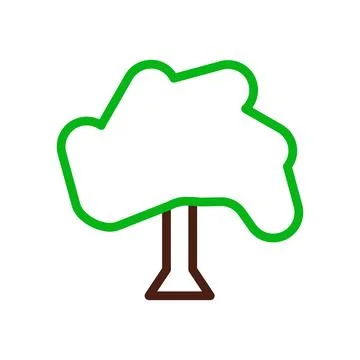 Tree icon duocolor green brown Stock Illustration