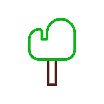 Tree icon duocolor green brown Stock Illustration
