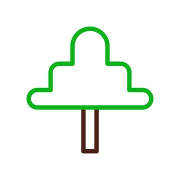 Tree icon duocolor green brown Stock Illustration