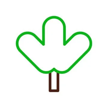 Tree icon duocolor green brown Stock Illustration