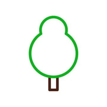 Tree icon duocolor green brown Stock Illustration