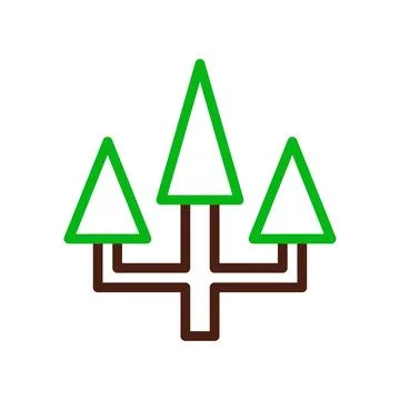 Tree icon duocolor green brown Stock Illustration