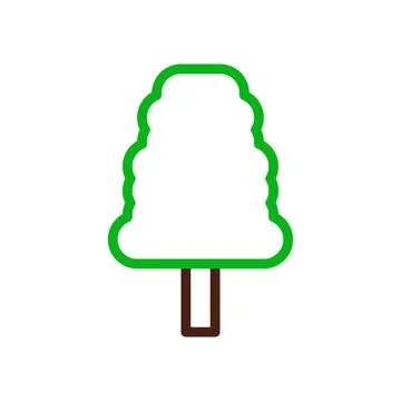 Tree icon duocolor green brown Stock Illustration