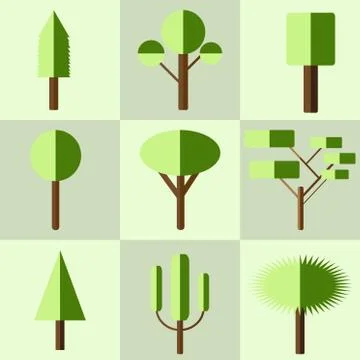 Tree icon flat design vector Illustrazione stock