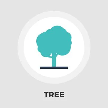 Tree icon flat Stock Illustration