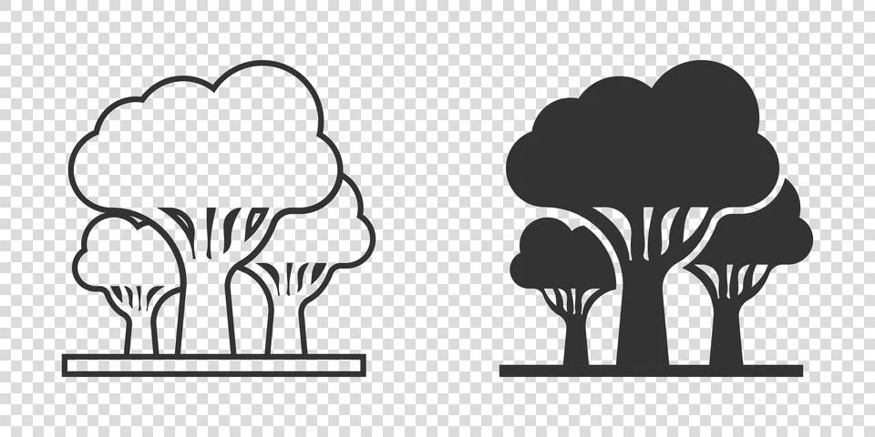 Tree icon in flat style. Eco plant vector illustration on white isolated back Stock Illustration