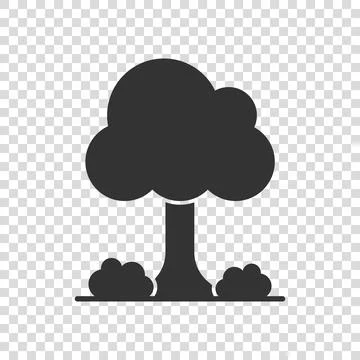 Tree icon in flat style. Forest vector illustration on white isolated backgro Stock Illustration