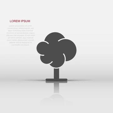 Tree icon in flat style. Forest vector illustration on white isolated backg.. Stock Illustration
