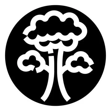 Tree icon with foliage symbolizing environment and nature Stock Illustration