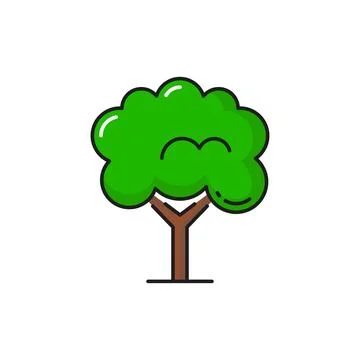 Tree icon of forest oak or tropical garden plant Stock Illustration