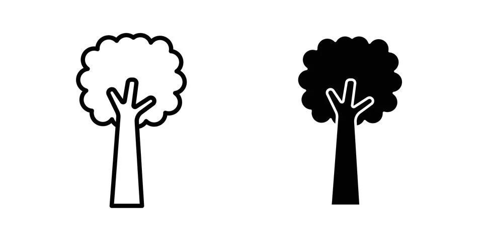 Tree icon illustration. Pixel perfect vector graphics Stock Illustration
